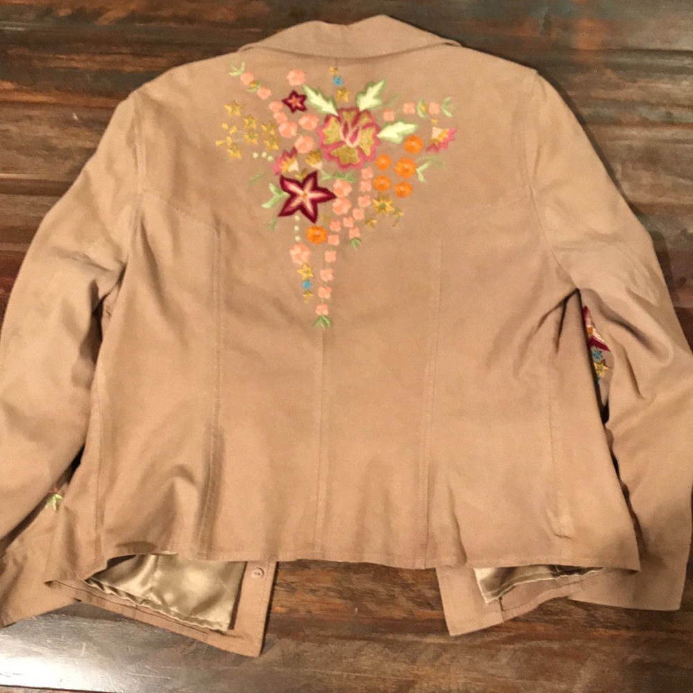 Double D Ranch Leather Embroidered Jacket - Picture 6 of 7